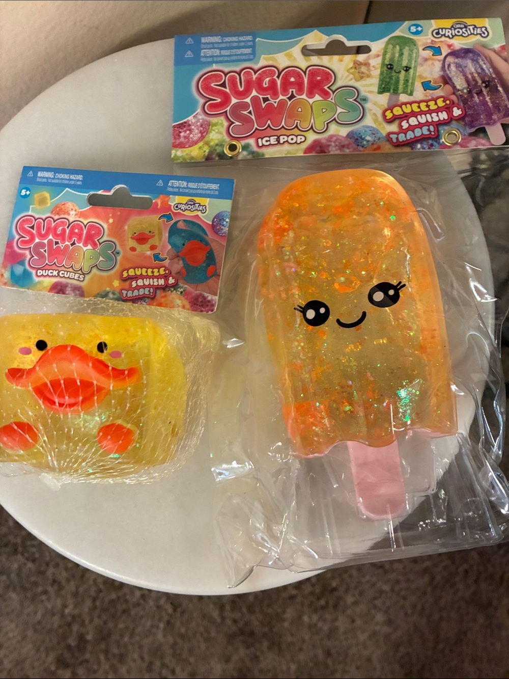 Orange Glitter Ice Pop & Yellow Duck Kids Toy Set
